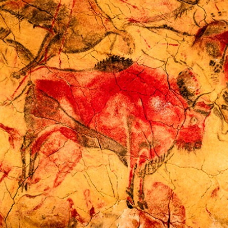 Bison painting in Altamira Cave. Santillana del Mar, Cantabria