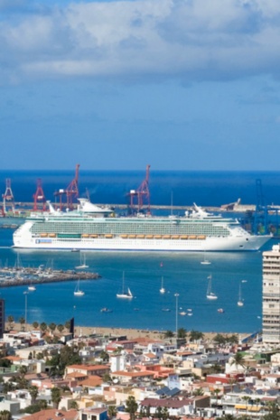 Cruise ship at the port of Las Palmas