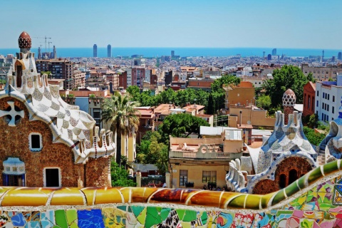 View from Parc Güell in Barcelona (Catalonia)